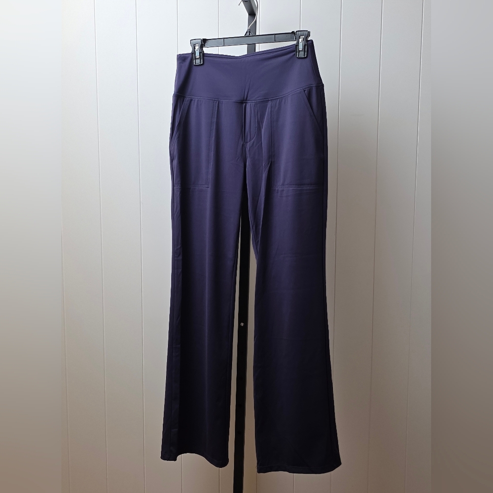 Live Your Greatness Flare Yoga Pants Purple High Waist Size M